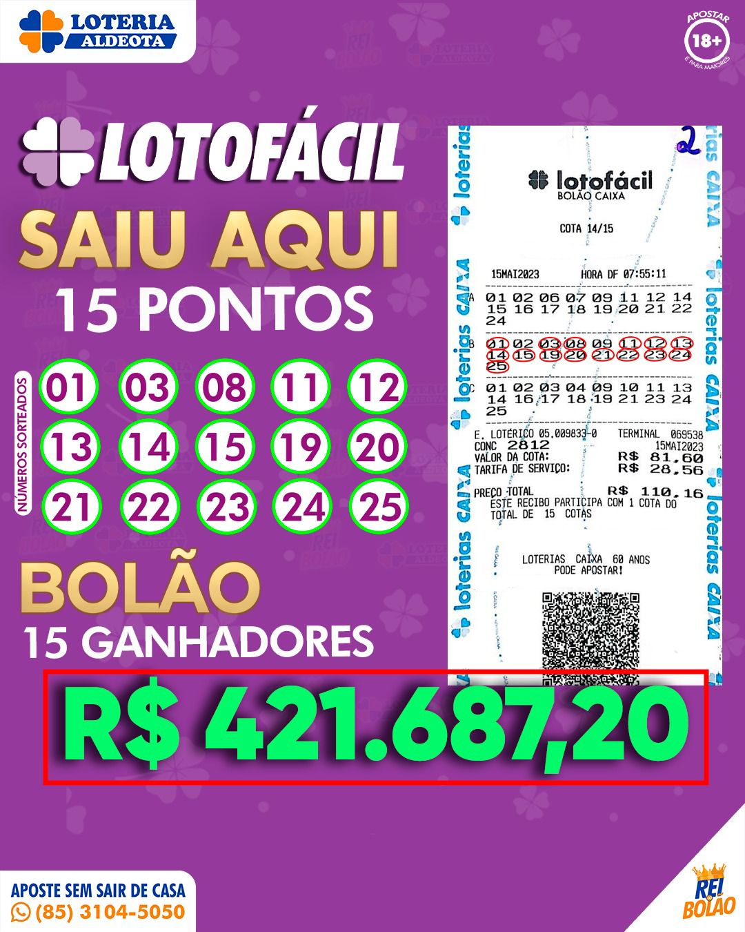 Apostadores de Fortaleza ganham bolão da loteria pela 2ª vez e