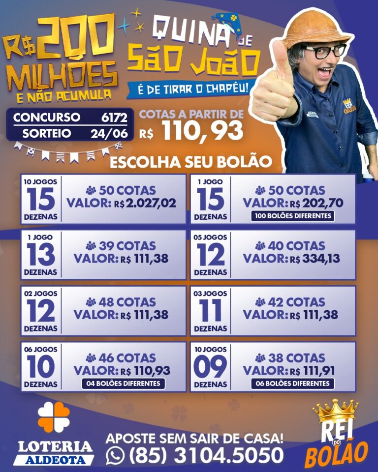Quina De São João 2023 Aposte Com A Loteria Aldeota
