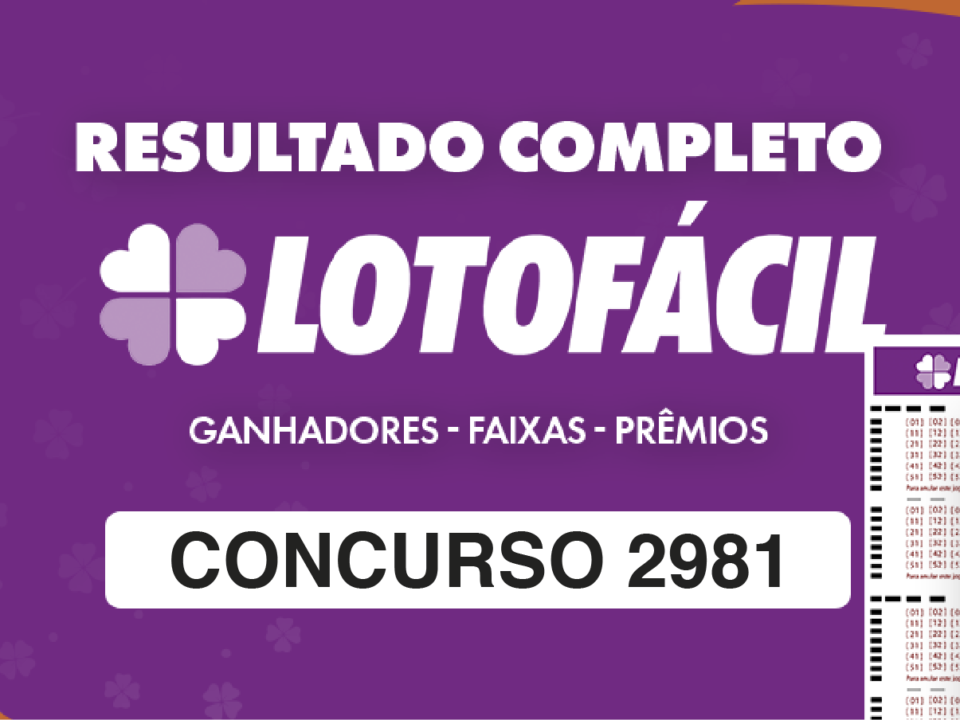 Lotofácil, concurso 2981: veja resultado