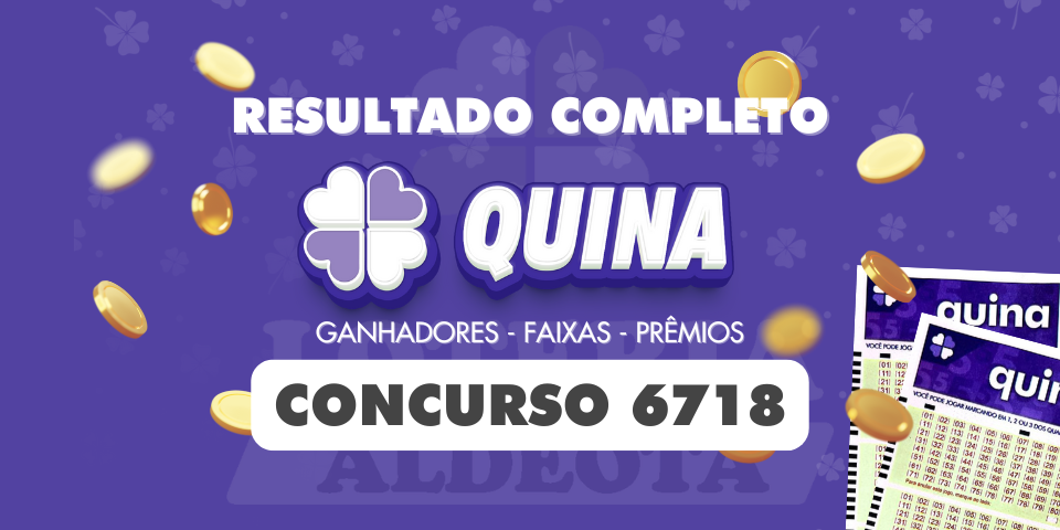 Números sorteados da Quina 6718 em 30 de abril de 2025