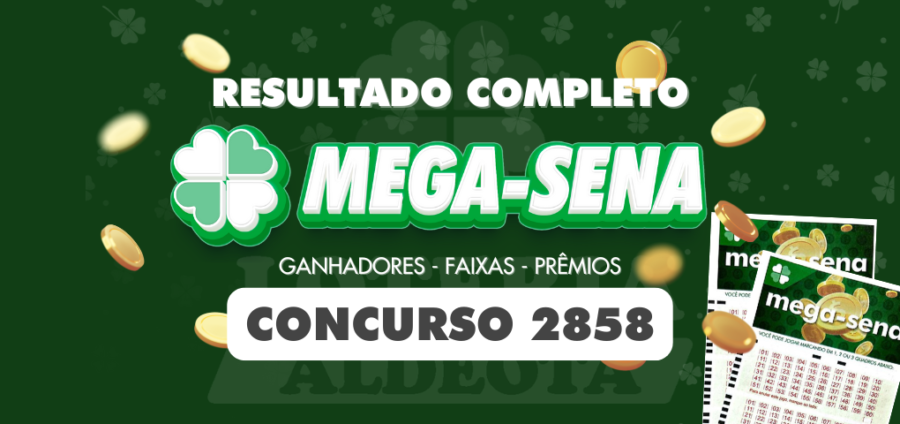 Números sorteados do concurso Mega-Sena 2858 realizado em 03/05/2025 pela Caixa Econômica Federal