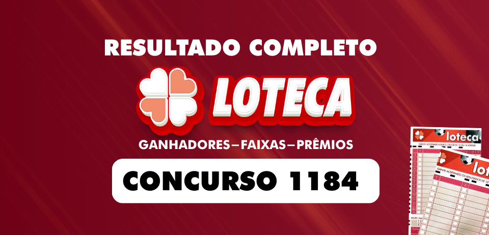 Resultado da Loteca 1184 com os 14 jogos sorteados em 02/05/2025