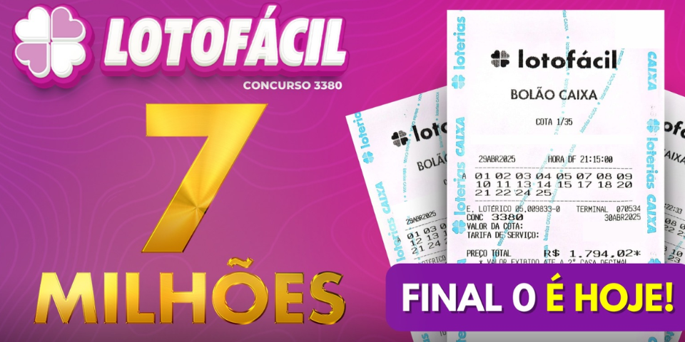 Resultado do sorteio Lotofácil 3380 com final zero – confira os detalhes e aumente suas chances