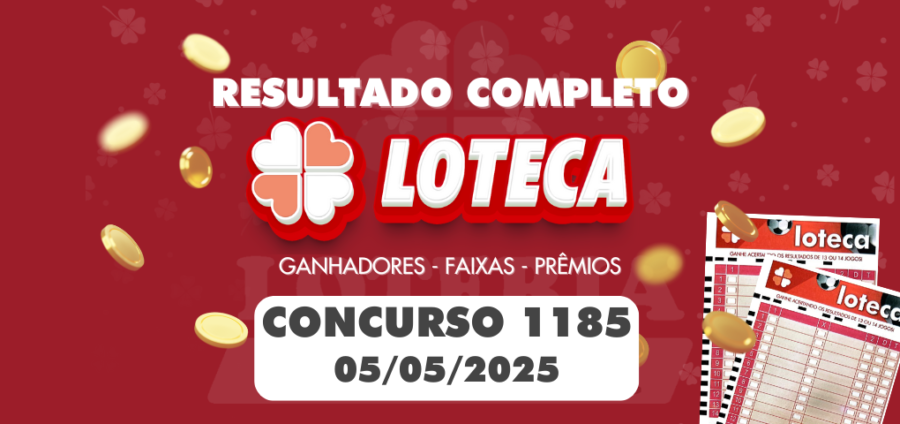 Resultado Loteca 1185 - Concurso de 05/05/2025
