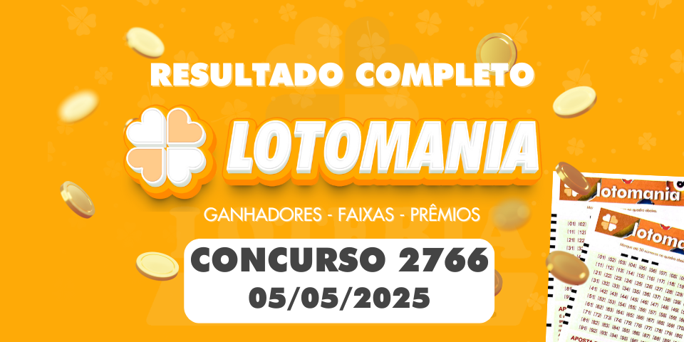 Resultado Lotomania 2766 - Concurso de 05/05/2025
