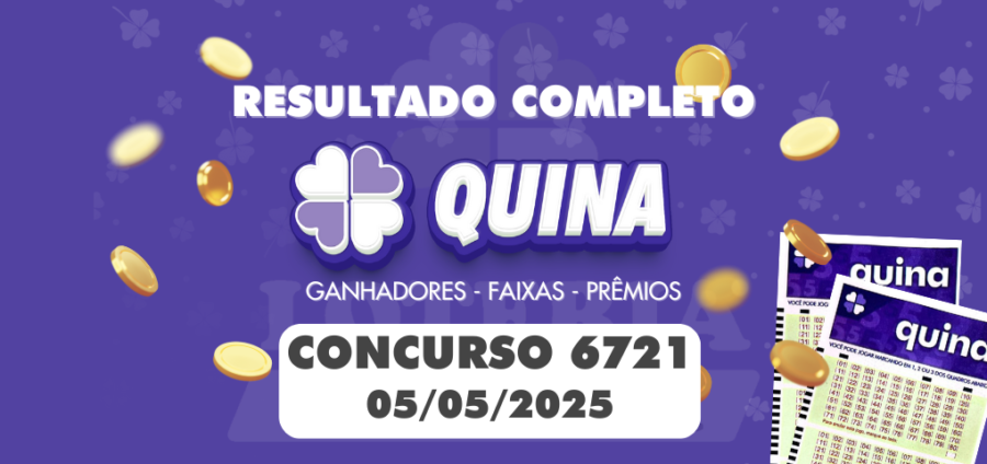 Resultado Quina 6720 - Concurso de 03/05/2025